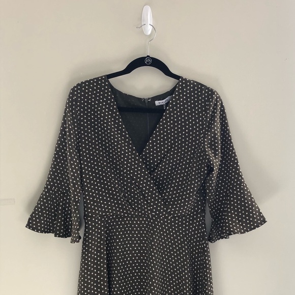 Olive Polka Dot Dress - Picture 2 of 3